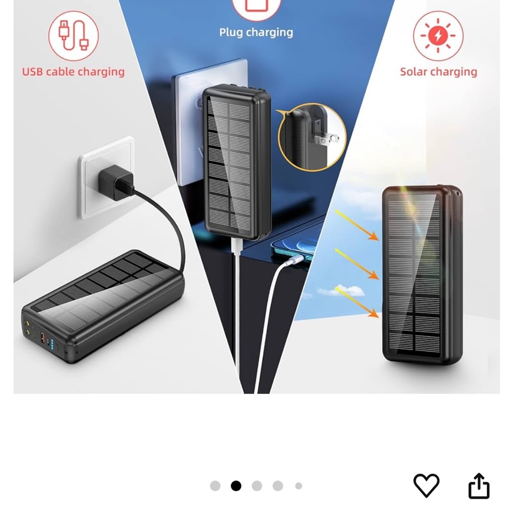 Black Solar Power Bank with Multiple Outputs - Picture 6 of 9